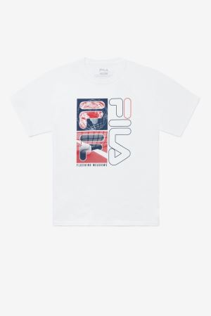 FILA Nyc Collage Tee Shirts White,Mens Tennis | CA.WCVFYZ106